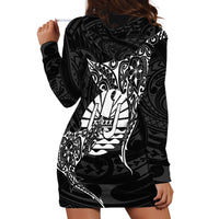 French Polynesia Manta Ray Tattoo Hoodie Dress Tahiti Hahalua Turtle Shark Black Color LT14 - Polynesian Pride