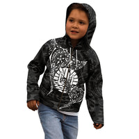 French Polynesia Manta Ray Tattoo Kid Hoodie Tahiti Hahalua Turtle Shark Black Color LT14 - Polynesian Pride