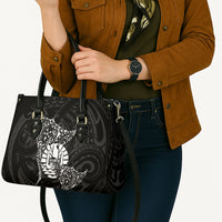 French Polynesia Manta Ray Tattoo Leather Bag Tahiti Hahalua Turtle Shark Black Color