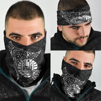 French Polynesia Manta Ray Tattoo Neck Gaiter Tahiti Hahalua Turtle Shark Black Color