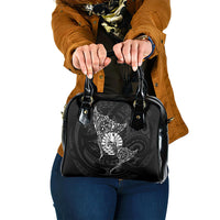 French Polynesia Manta Ray Tattoo Shoulder Handbag Tahiti Hahalua Turtle Shark Black Color LT14 One Size Black - Polynesian Pride