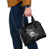French Polynesia Manta Ray Tattoo Shoulder Handbag Tahiti Hahalua Turtle Shark Black Color LT14 - Polynesian Pride