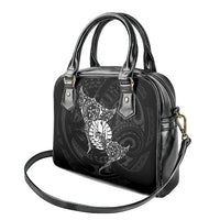 French Polynesia Manta Ray Tattoo Shoulder Handbag Tahiti Hahalua Turtle Shark Black Color LT14 - Polynesian Pride