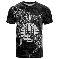 French Polynesia Manta Ray Tattoo T Shirt Tahiti Hahalua Turtle Shark Black Color