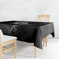 French Polynesia Manta Ray Tattoo Tablecloth Tahiti Hahalua Turtle Shark Black Color