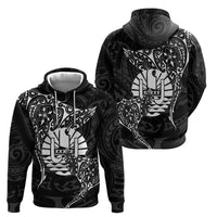 French Polynesia Manta Ray Tattoo Zip Hoodie Tahiti Hahalua Turtle Shark Black Color LT14 - Polynesian Pride