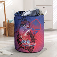 Guam Blue Marlin Fishing Laundry Basket Guahan Fish Hook Tattoo