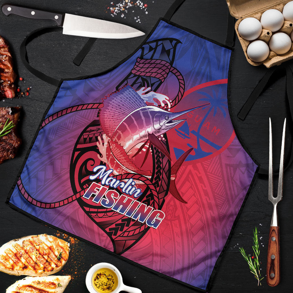 Guam Blue Marlin Fishing Apron Guahan Fish Hook Tattoo