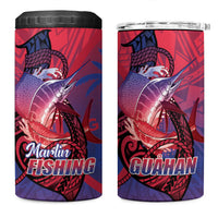 Guam Blue Marlin Fishing 4 in 1 Can Cooler Tumbler Guahan Fish Hook Tattoo LT14 One Size: 16 oz Blue - Polynesian Pride