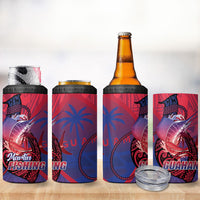 Guam Blue Marlin Fishing 4 in 1 Can Cooler Tumbler Guahan Fish Hook Tattoo LT14 - Polynesian Pride