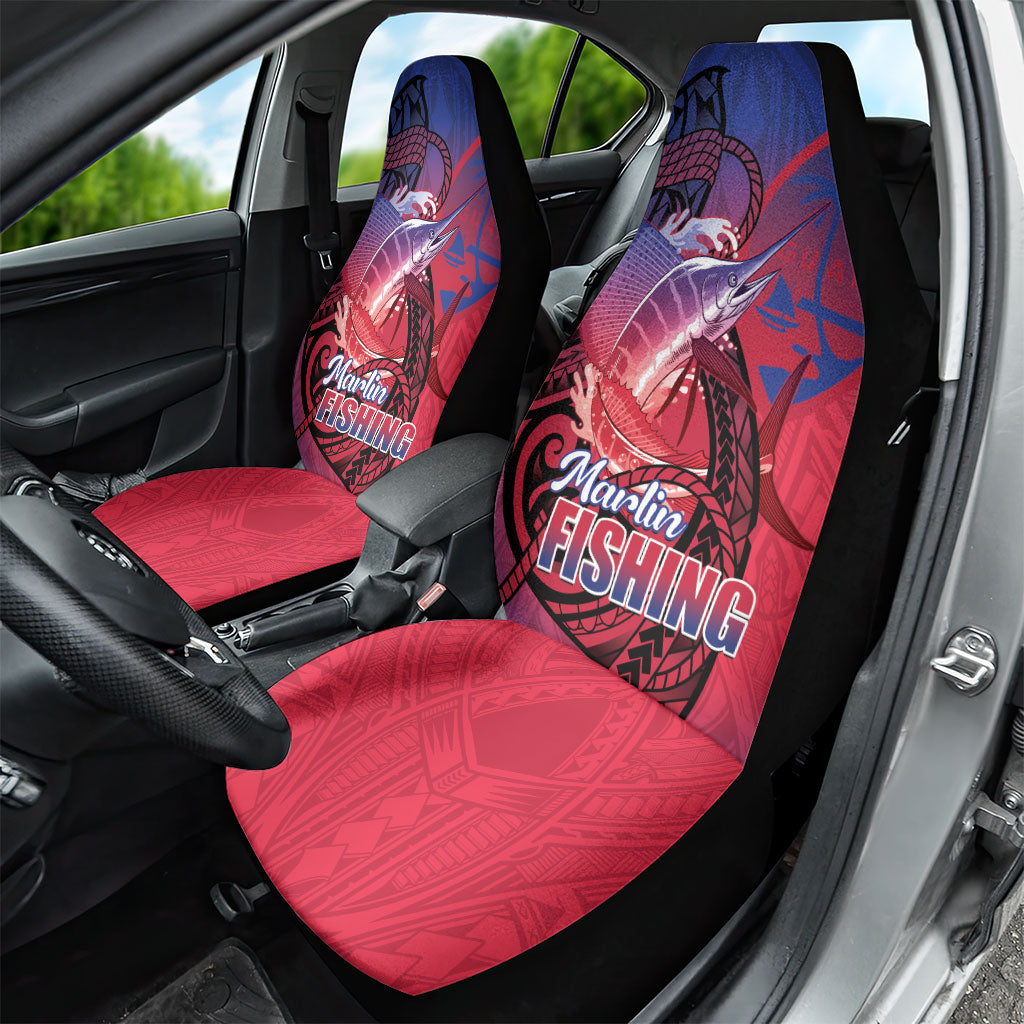 Guam Blue Marlin Fishing Car Seat Cover Guahan Fish Hook Tattoo