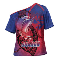 Guam Blue Marlin Fishing Cross Shoulder Shirt Guahan Fish Hook Tattoo LT14 - Polynesian Pride
