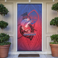 Guam Blue Marlin Fishing Door Cover Guahan Fish Hook Tattoo LT14 Blue - Polynesian Pride