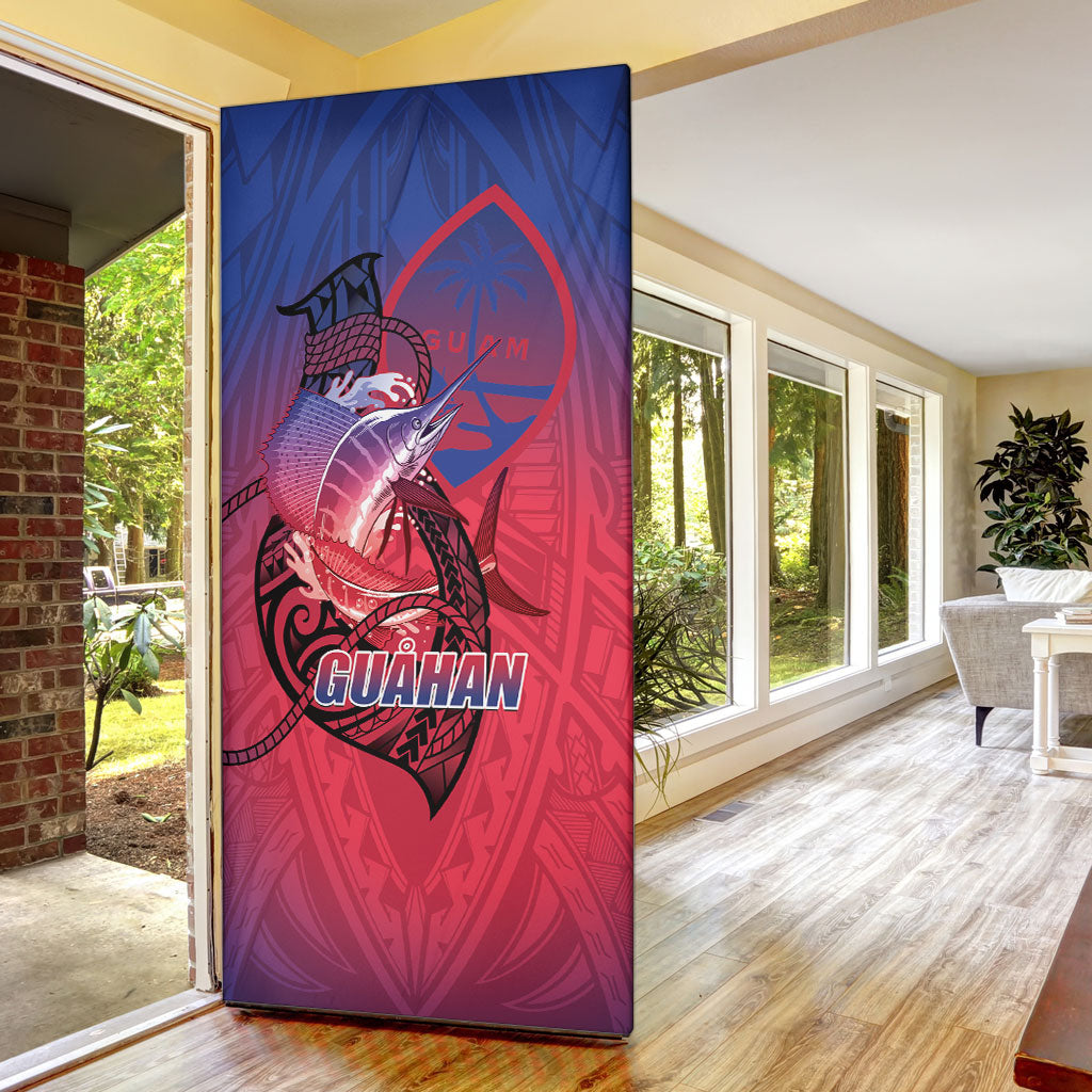 Guam Blue Marlin Fishing Door Cover Guahan Fish Hook Tattoo LT14 - Polynesian Pride
