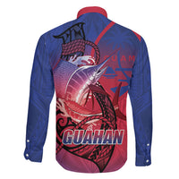 Guam Blue Marlin Fishing Family Matching Mermaid Dress and Hawaiian Shirt Guahan Fish Hook Tattoo LT14 - Polynesian Pride