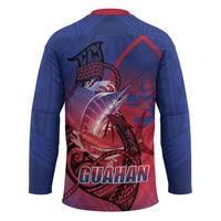 Guam Blue Marlin Fishing Hockey Jersey Guahan Fish Hook Tattoo