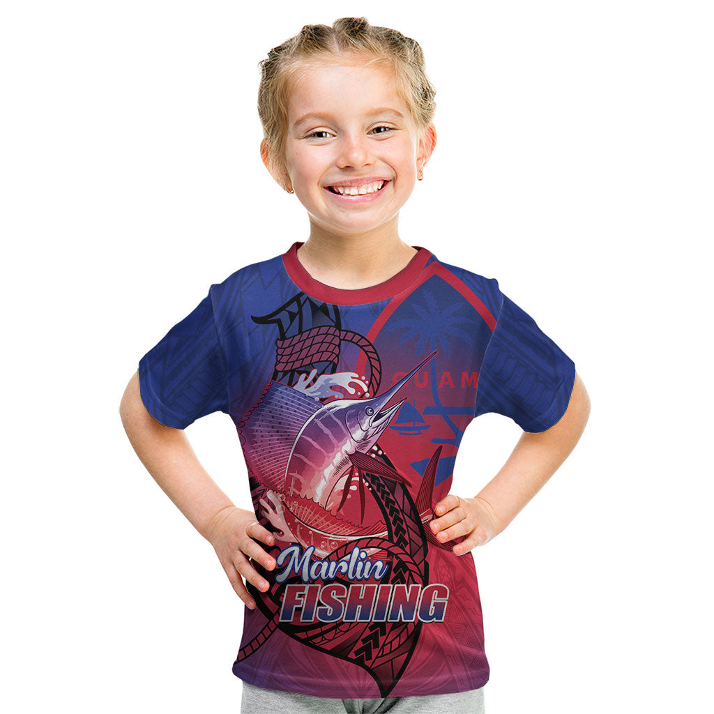 Guam Blue Marlin Fishing Kid T Shirt Guahan Fish Hook Tattoo