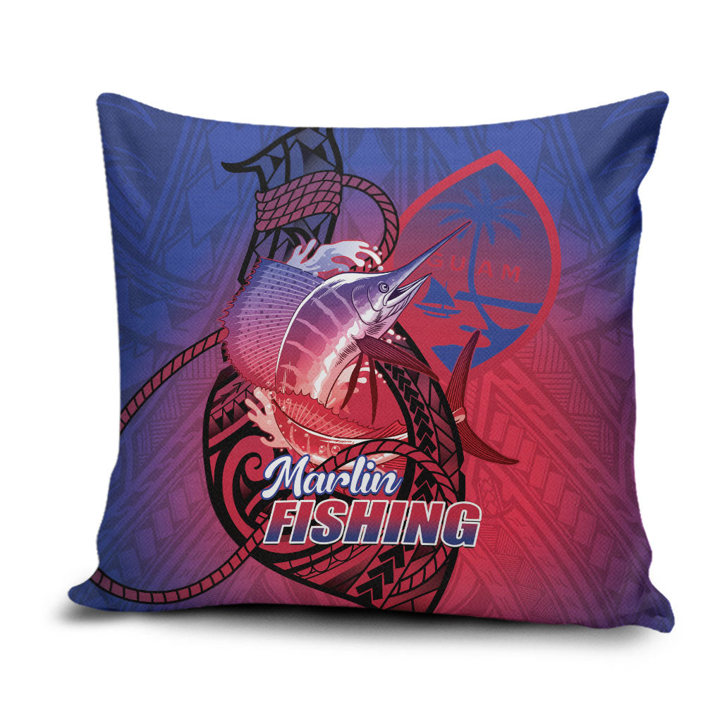 Guam Blue Marlin Fishing Pillow Cover Guahan Fish Hook Tattoo