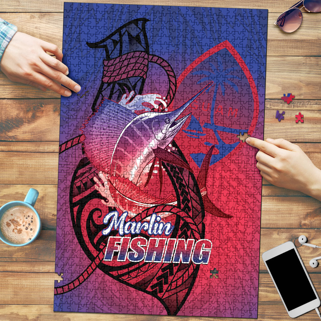 Guam Blue Marlin Fishing Puzzle Guahan Fish Hook Tattoo