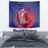 Guam Blue Marlin Fishing Tapestry Guahan Fish Hook Tattoo