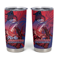 Guam Blue Marlin Fishing Tumbler Cup Guahan Fish Hook Tattoo LT14 Blue - Polynesian Pride