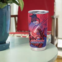 Guam Blue Marlin Fishing Tumbler Cup Guahan Fish Hook Tattoo LT14 - Polynesian Pride
