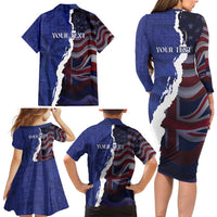 Personalized Hawaii Statehood Day Family Matching Long Sleeve Bodycon Dress and Hawaiian Shirt 66th Anniversary - Polynesian Pride