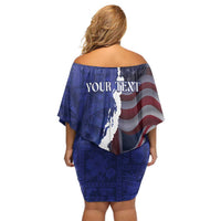 Personalized Hawaii Statehood Day Family Matching Off Shoulder Short Dress and Hawaiian Shirt 66th Anniversary LT14 - Polynesian Pride
