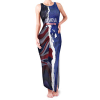 Personalized Hawaii Statehood Day Family Matching Tank Maxi Dress and Hawaiian Shirt 66th Anniversary LT14 Mom's Dress Blue - Polynesian Pride