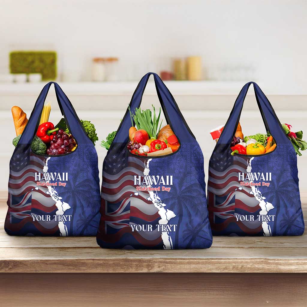 Personalized Hawaii Statehood Day Grocery Bag 66th Anniversary - Polynesian Pride