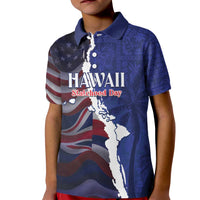 Personalized Hawaii Statehood Day Kid Polo Shirt 66th Anniversary LT14 Kid Blue - Polynesian Pride