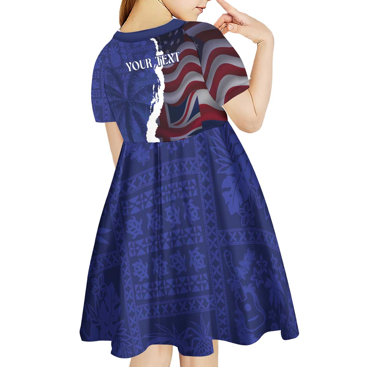 Personalized Hawaii Statehood Day Kid Short Sleeve Dress 66th Anniversary - Polynesian Pride
