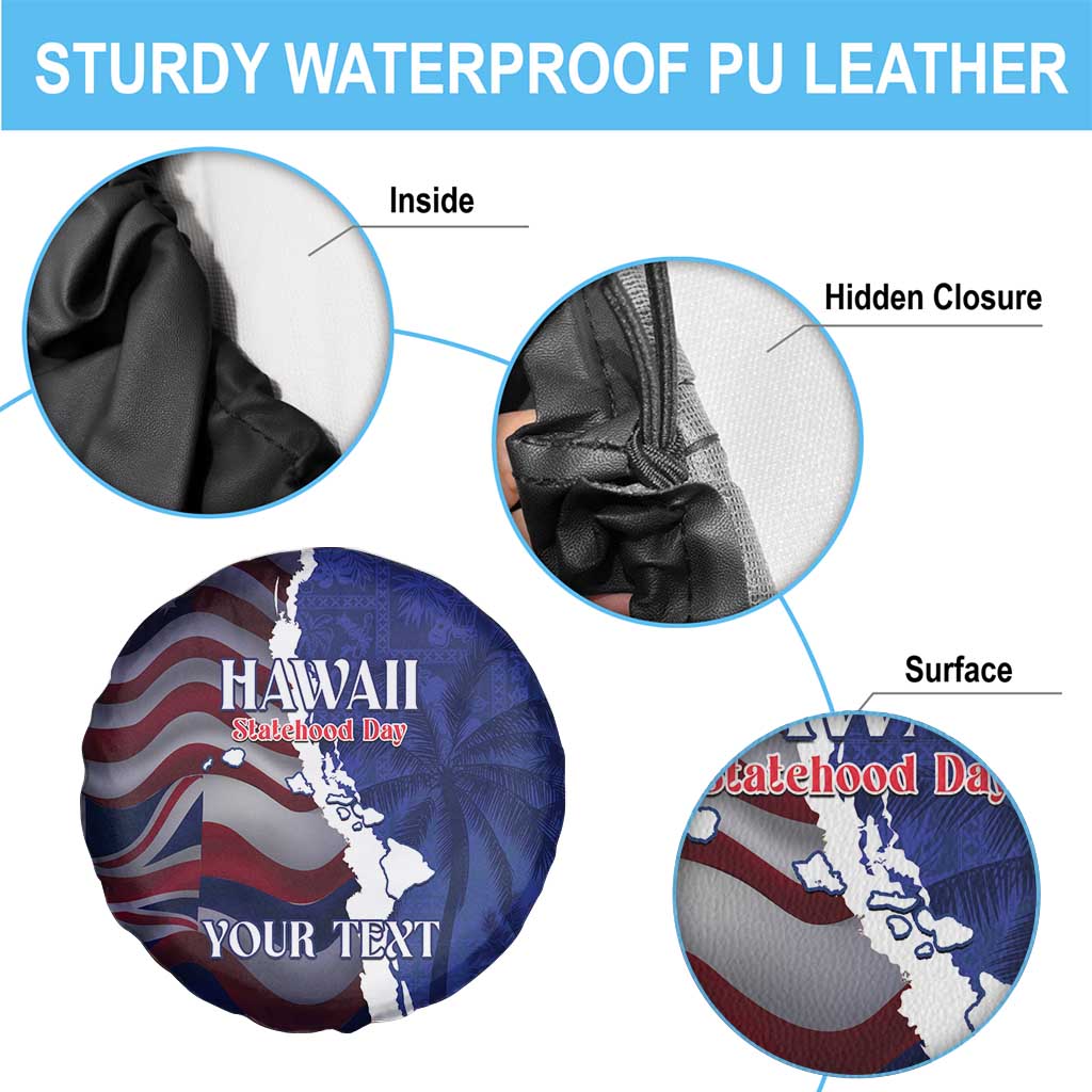 Personalized Hawaii Statehood Day Spare Tire Cover 66th Anniversary - Polynesian Pride
