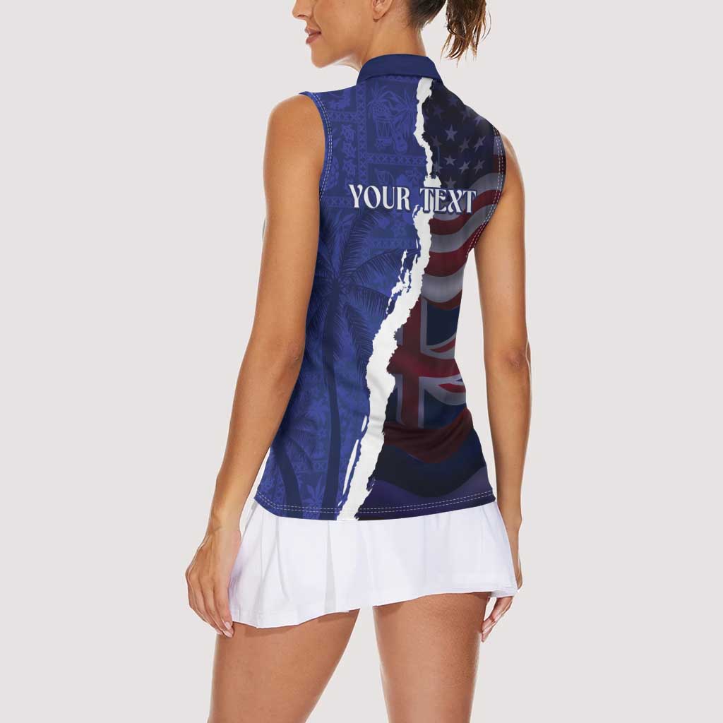 Personalized Hawaii Statehood Day Women Sleeveless Polo Shirt 66th Anniversary - Polynesian Pride