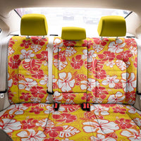 Yellow Hawaii Hibiscus Back Car Seat Cover Tropical Flowers Seamless Pattern - Polynesian Pride