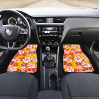 Yellow Hawaii Hibiscus Car Mats Tropical Flowers Seamless Pattern - Polynesian Pride