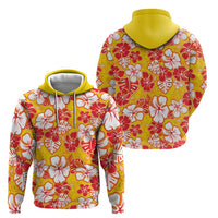 Yellow Hawaii Hibiscus Zip Hoodie Tropical Flowers Seamless Pattern LT14 - Polynesian Pride