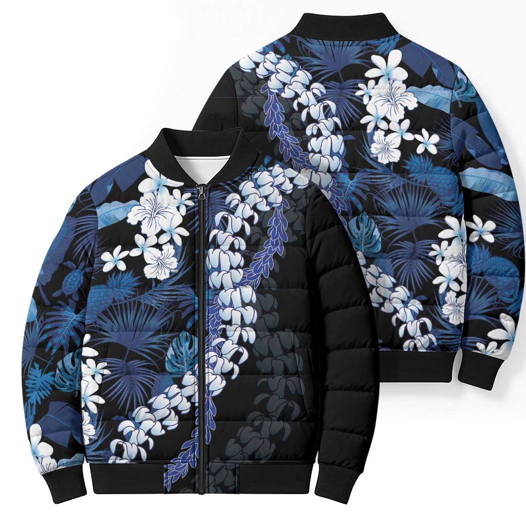 Polu Aloha Hawaii Lei Bomber Puffer Jacket Tropical Flowers Elegant Vibe - Polynesian Pride