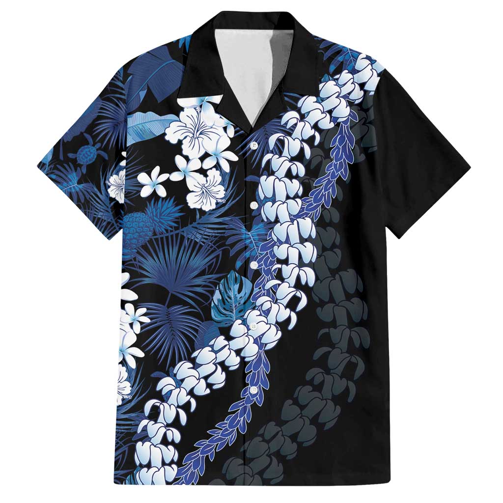 Polu Aloha Hawaii Lei Family Matching Long Sleeve Bodycon Dress and Hawaiian Shirt Tropical Flowers Elegant Vibe LT14 Dad's Shirt - Short Sleeve Blue - Polynesian Pride