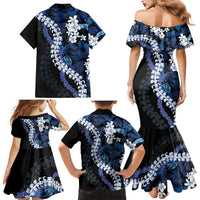 Polu Aloha Hawaii Lei Family Matching Mermaid Dress and Hawaiian Shirt Tropical Flowers Elegant Vibe LT14 - Polynesian Pride