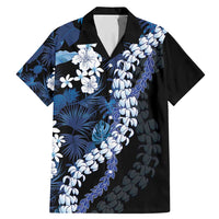 Polu Aloha Hawaii Lei Family Matching Mermaid Dress and Hawaiian Shirt Tropical Flowers Elegant Vibe LT14 Dad's Shirt - Short Sleeve Blue - Polynesian Pride