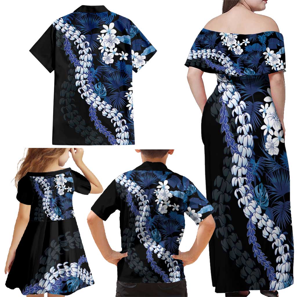 Polu Aloha Hawaii Lei Family Matching Off Shoulder Maxi Dress and Hawaiian Shirt Tropical Flowers Elegant Vibe LT14 - Polynesian Pride