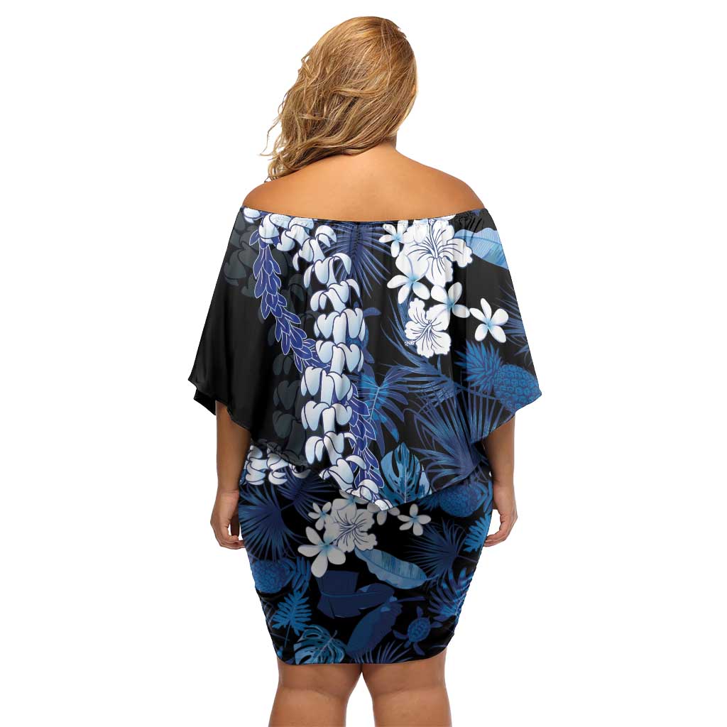 Polu Aloha Hawaii Lei Family Matching Off Shoulder Short Dress and Hawaiian Shirt Tropical Flowers Elegant Vibe LT14 - Polynesian Pride