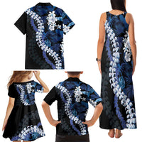 Polu Aloha Hawaii Lei Family Matching Tank Maxi Dress and Hawaiian Shirt Tropical Flowers Elegant Vibe LT14 - Polynesian Pride