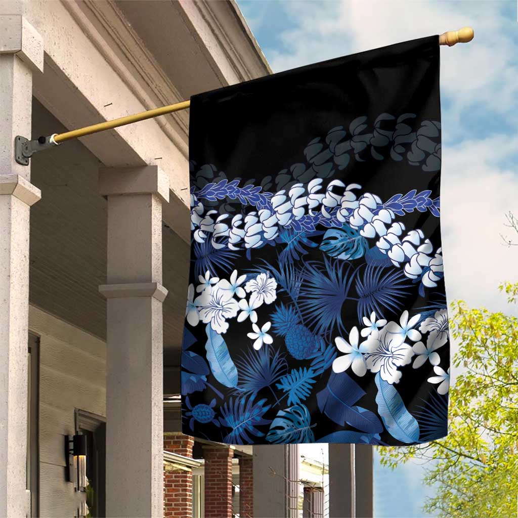 Polu Aloha Hawaii Lei Garden Flag Tropical Flowers Elegant Vibe LT14 House Flag Blue - Polynesian Pride