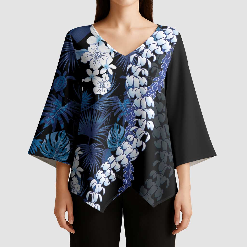 Polu Aloha Hawaii Lei Kimono Sleeve Blouse Tropical Flowers Elegant Vibe - Polynesian Pride