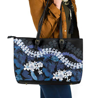 Polu Aloha Hawaii Lei Leather Tote Bag Tropical Flowers Elegant Vibe LT14 - Polynesian Pride