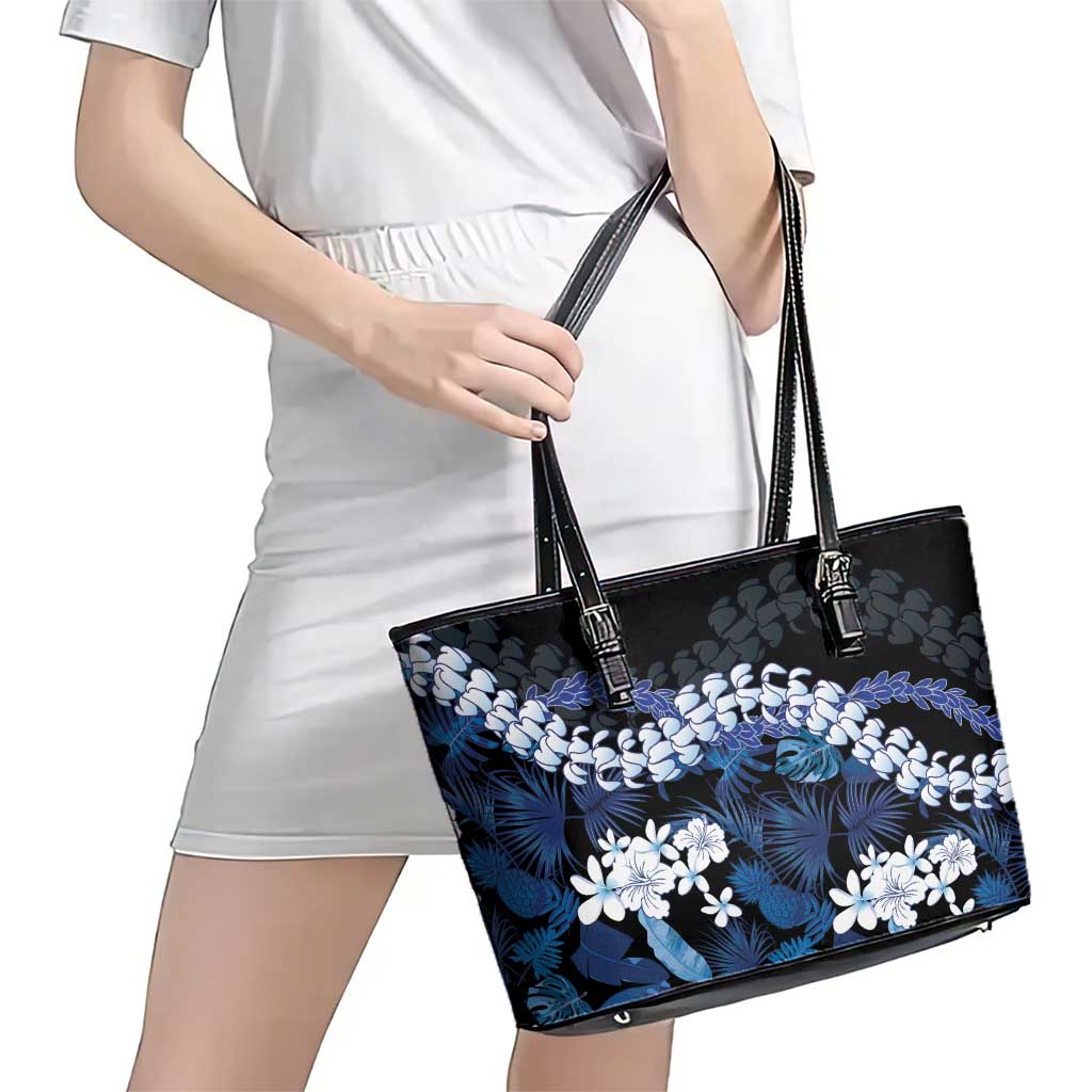 Polu Aloha Hawaii Lei Leather Tote Bag Tropical Flowers Elegant Vibe LT14 - Polynesian Pride