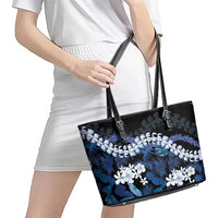Polu Aloha Hawaii Lei Leather Tote Bag Tropical Flowers Elegant Vibe LT14 - Polynesian Pride