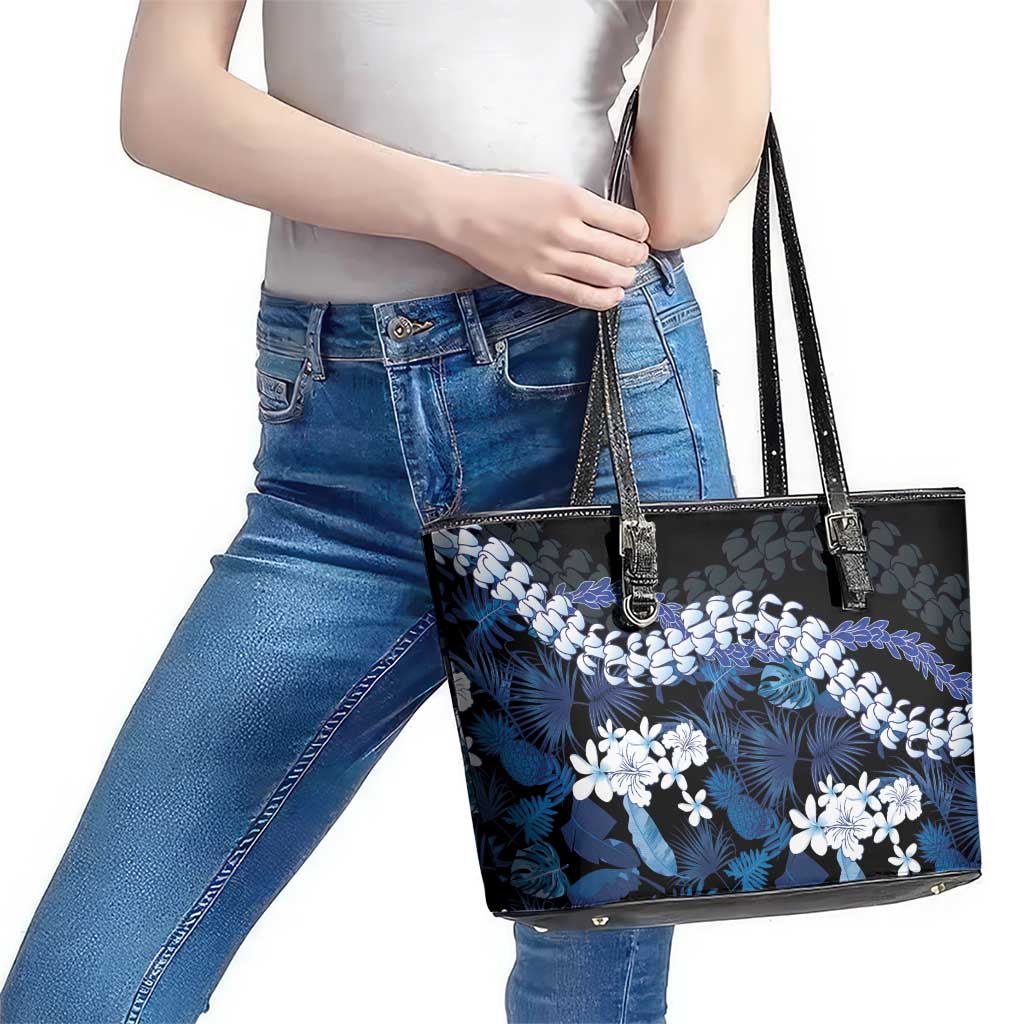 Polu Aloha Hawaii Lei Leather Tote Bag Tropical Flowers Elegant Vibe LT14 - Polynesian Pride